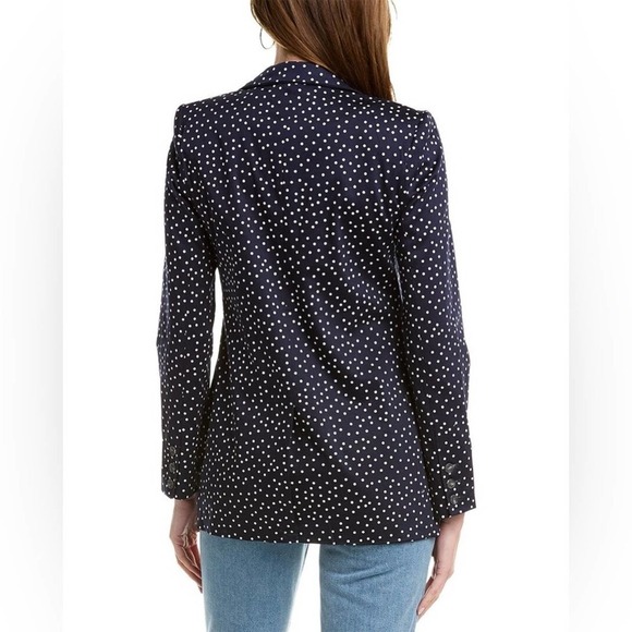 Court & Rowe Scatter Dot Blue Night Blazer Navy & White Polka Dot Jacket Sz 2 - Picture 4 of 16